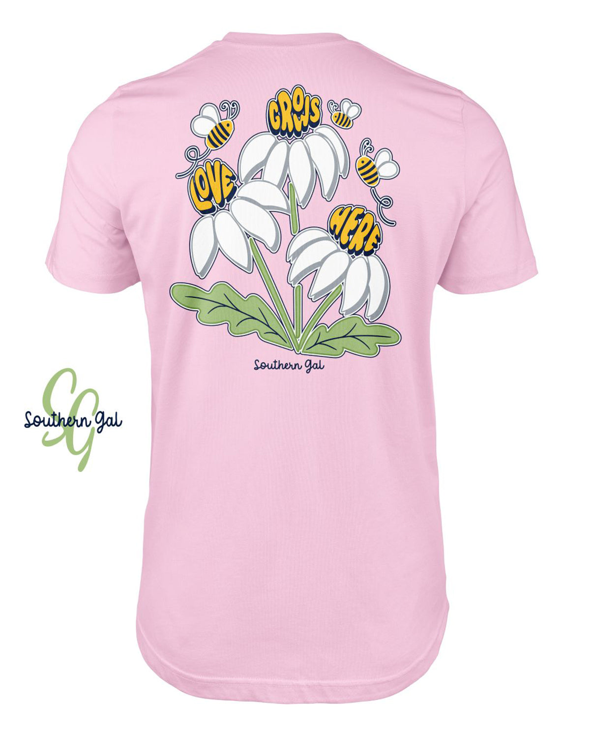 Southern Gal Plus Love Grows Short Sleeve Screen Tee