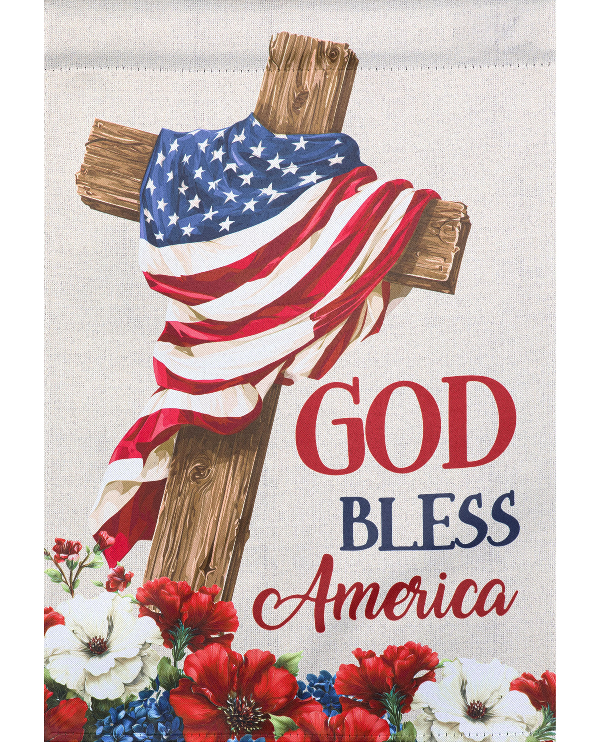 God Bless America Suede Garden Flag