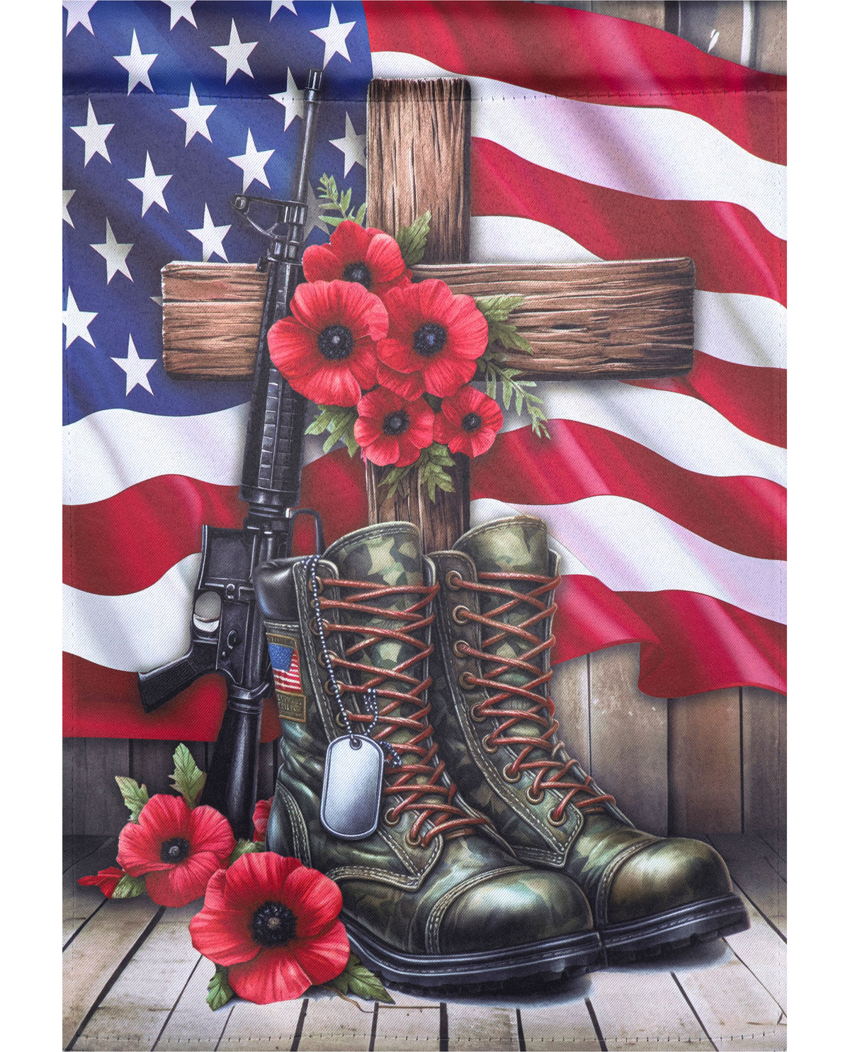 Patriotic Boot Suede Garden Flag
