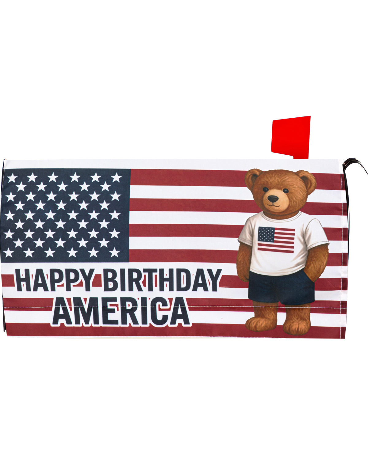 Teddy Bear Happy Birthday America Mailbox Cover
