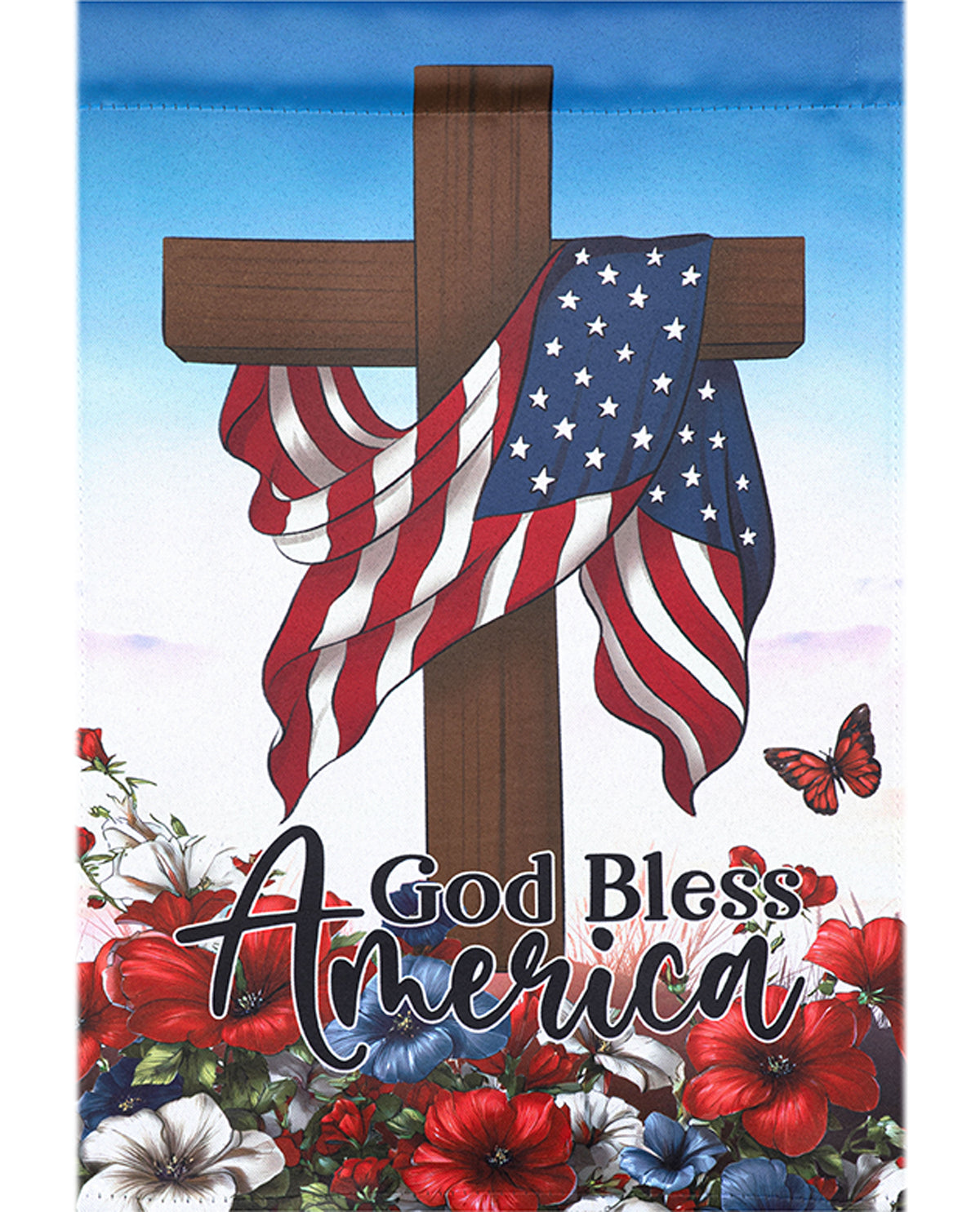 God Bless America Suede House Flag