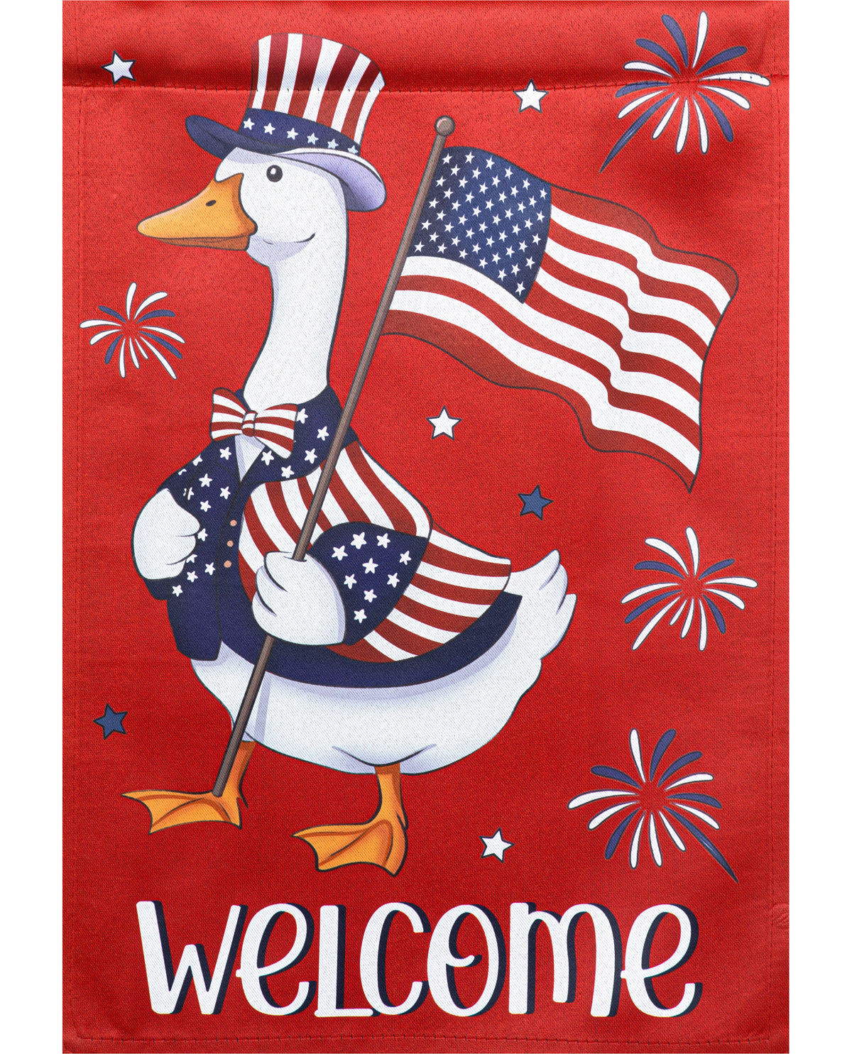 Goose Happy 4th Of July Suede Garden Flag