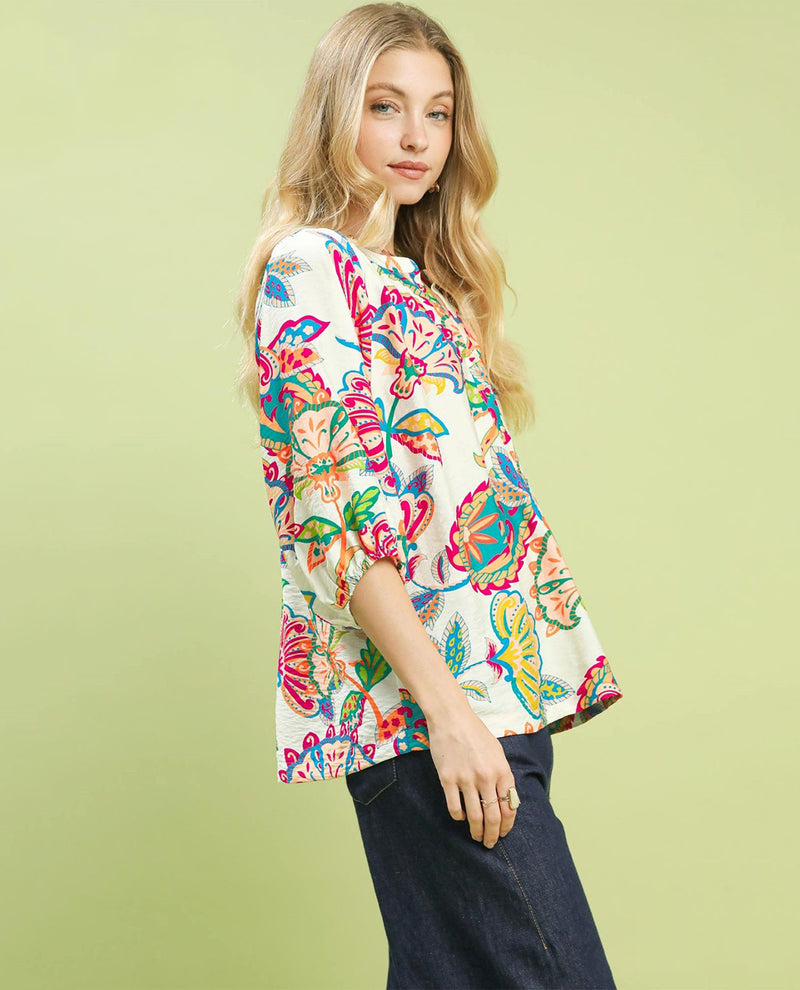 Umgee Paisley Print Top