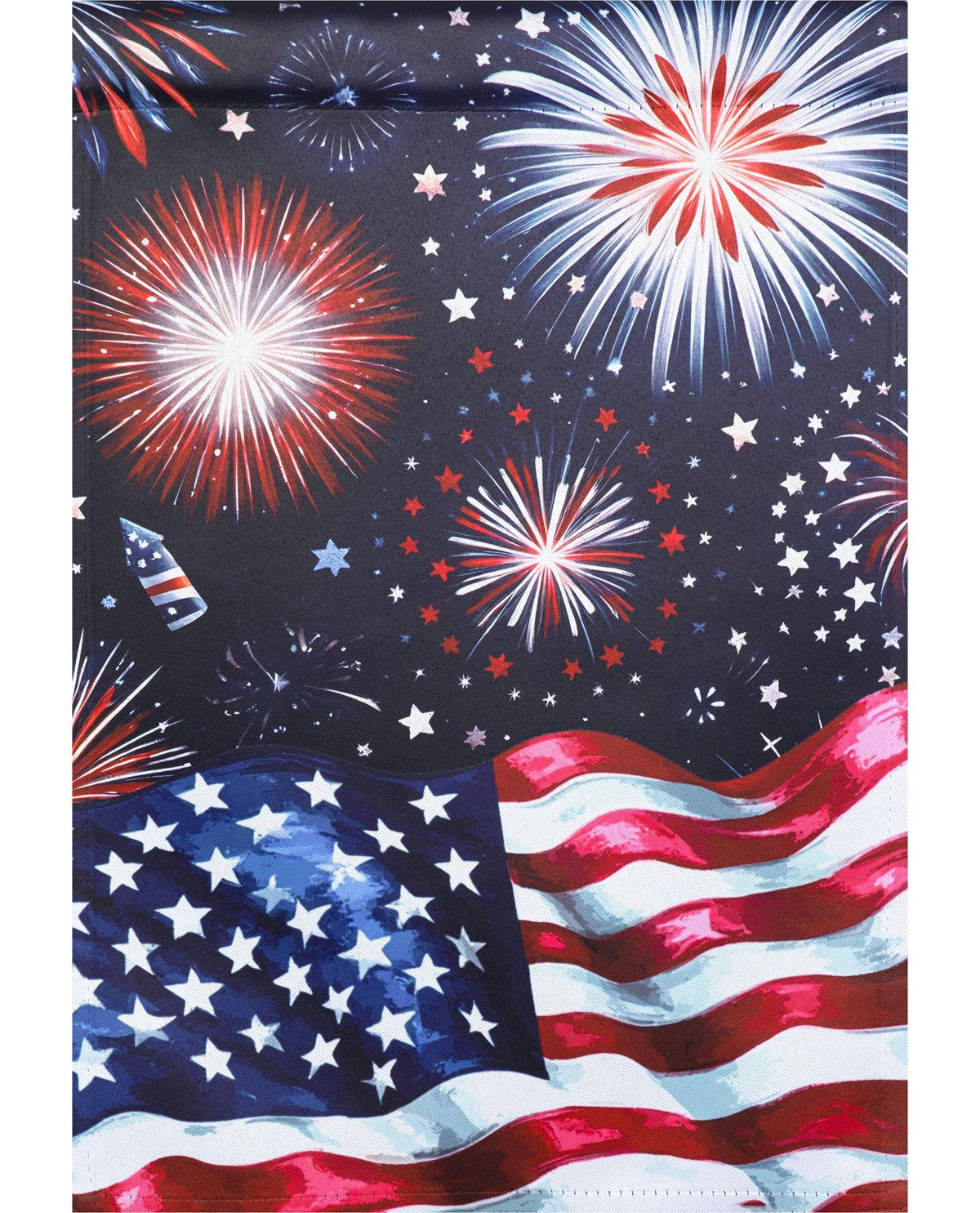 Patriotic Firework Suede Garden Flag