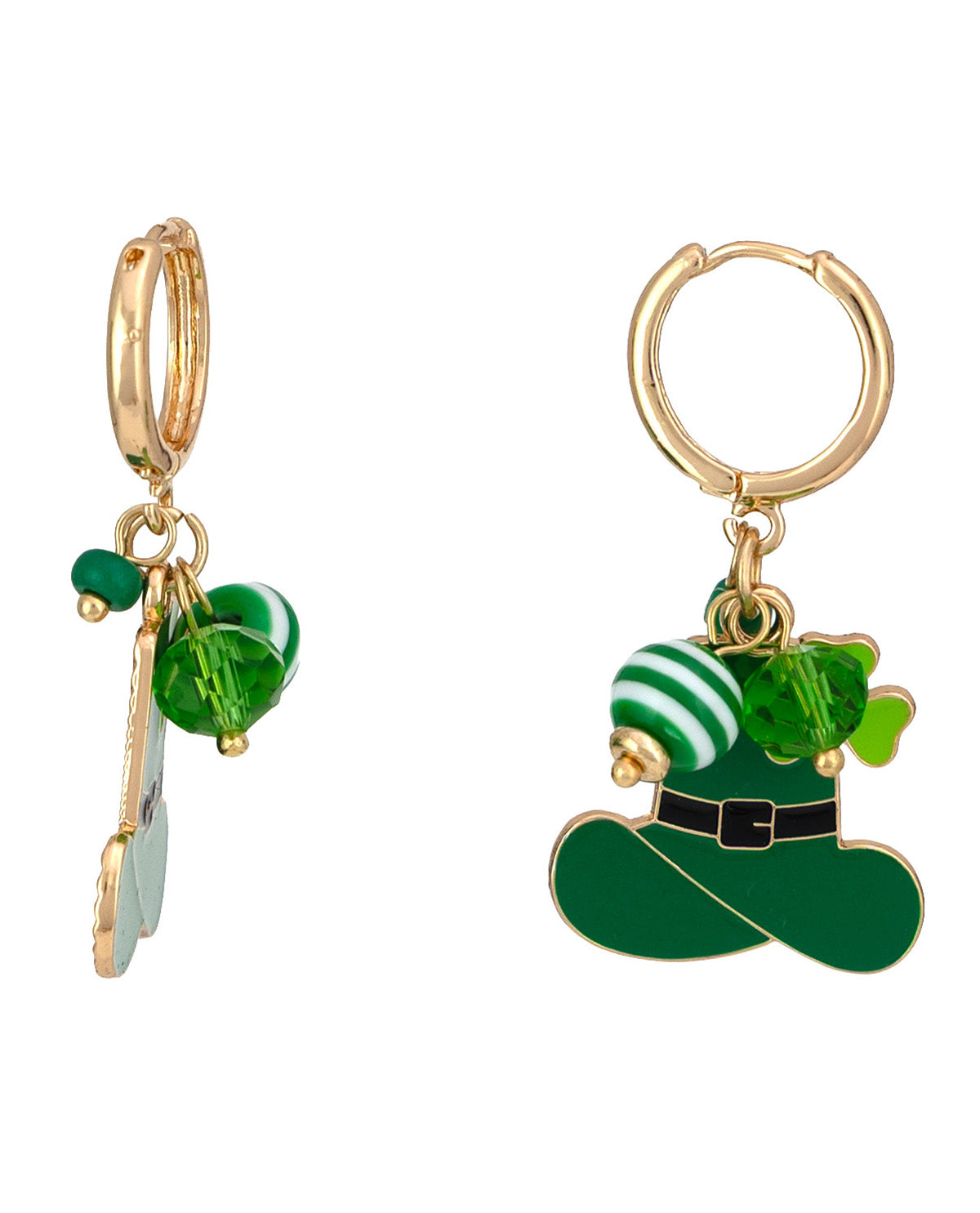 Hat/Shamrock Bead Drop Earrings