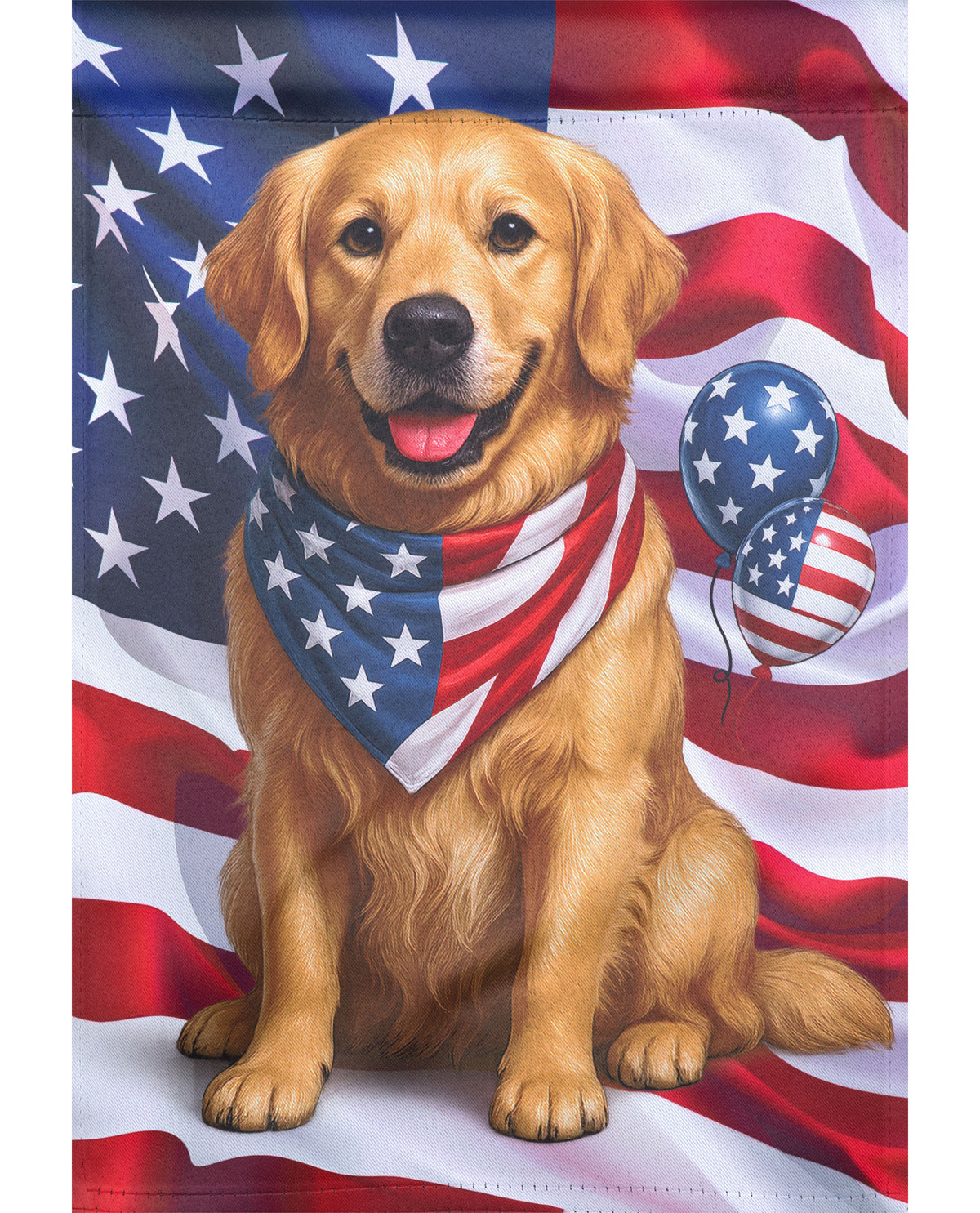Patriotic Dog Suede Garden Flag