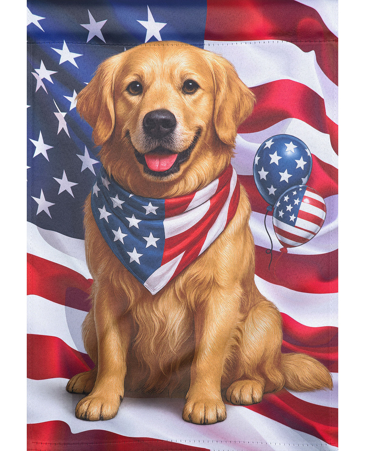 Patriotic Dog Suede House Flag