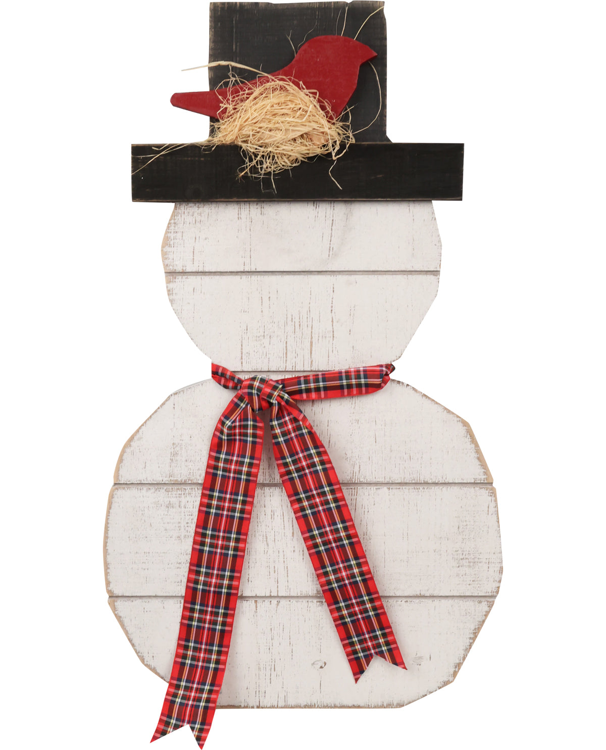 Standing Wood Snowman Slat - Medium