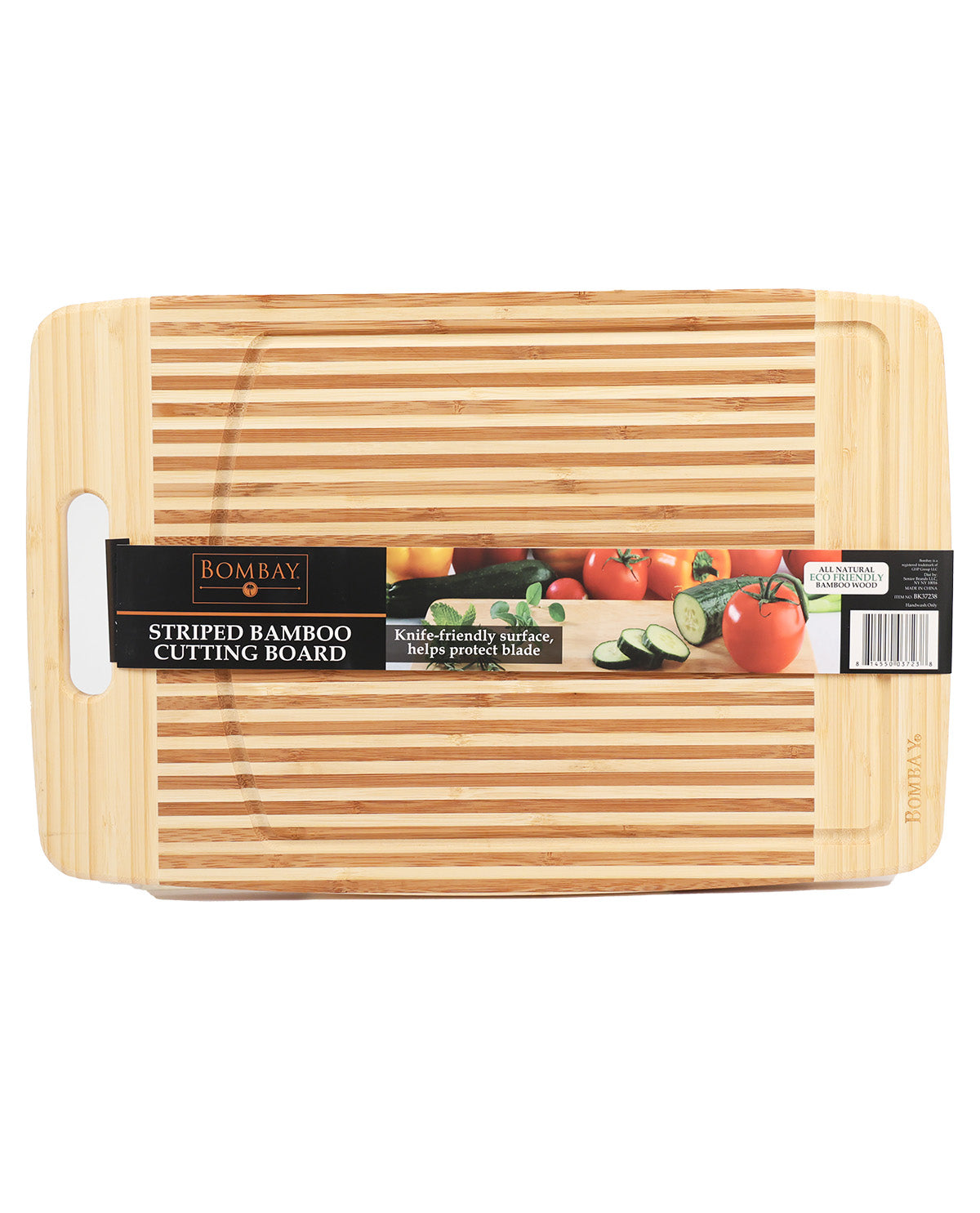 Bamboo Cutting Board 2 Tone Stripe