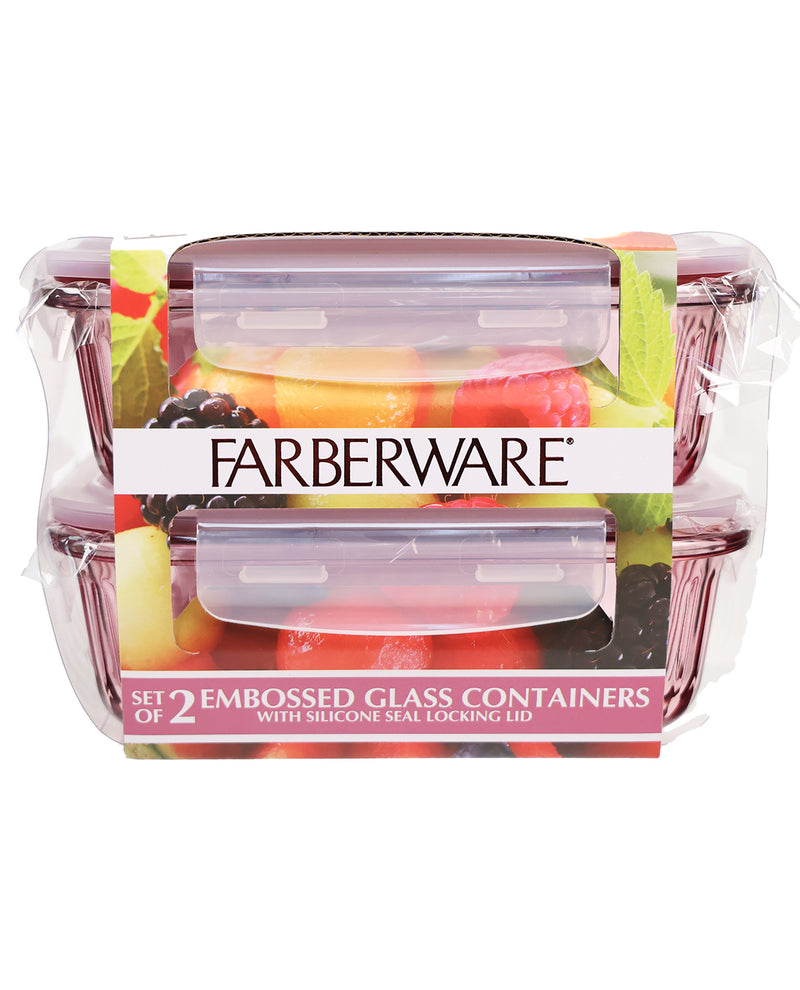 Farberware Set Of 2 Medium Glass Containers