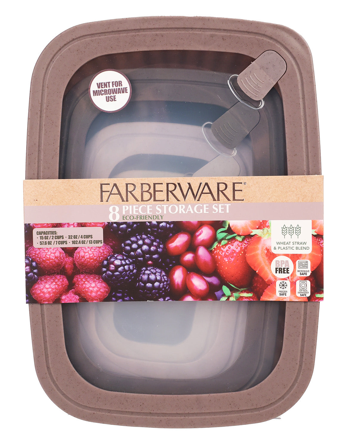 8 Piece Wheat Straw Rectangle Storage Set Muted Plums