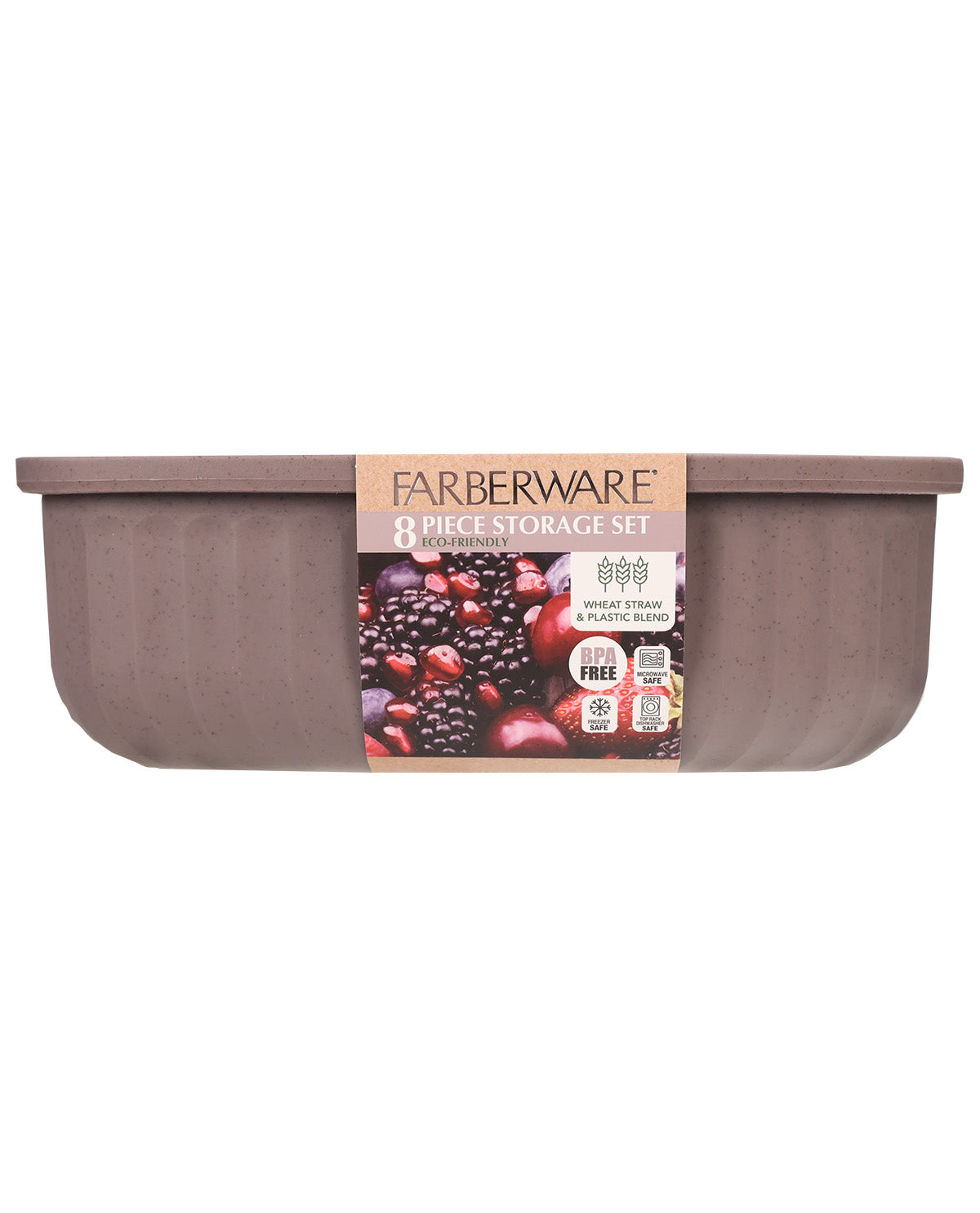 8 Piece Wheat Straw Rectangle Storage Set Muted Plums
