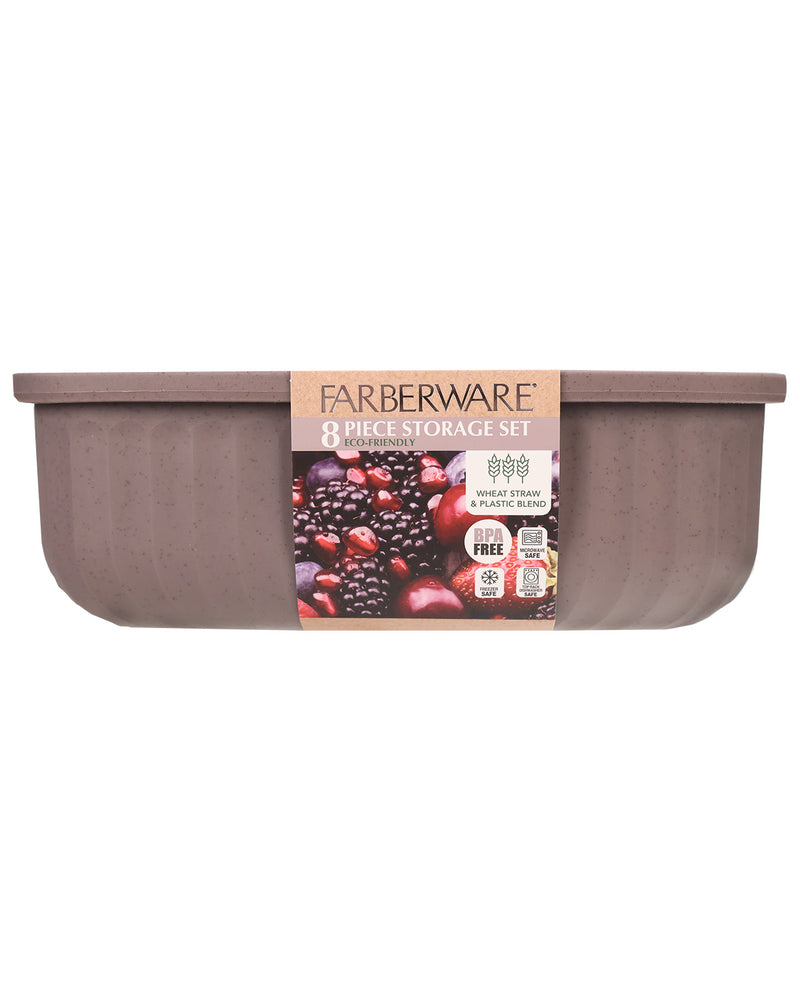 8 Piece Wheat Straw Rectangle Storage Set Muted Plums