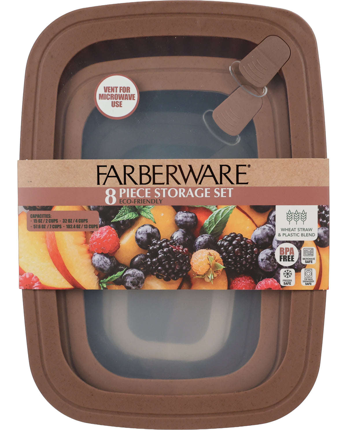 Farberware 8 Piece Wheat Straw Rectangle Storage Set