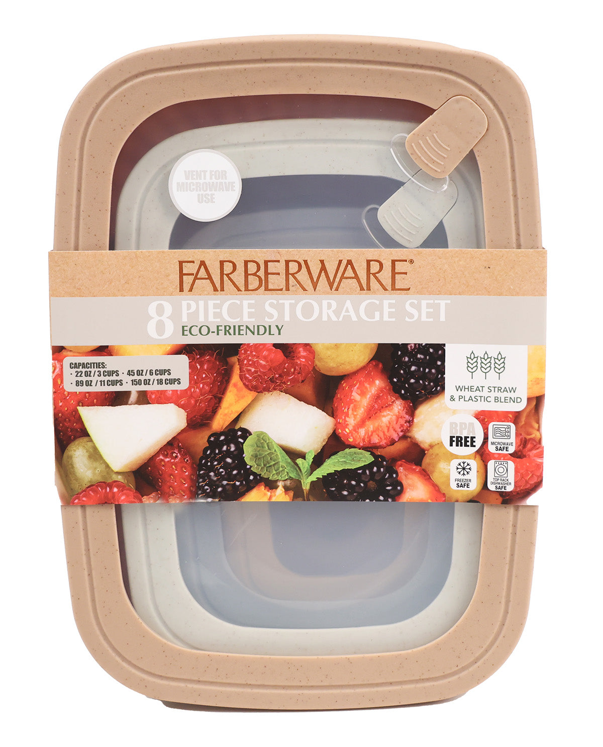 8 Piece Wheat Straw Rectangle Storage Set Muted Plums