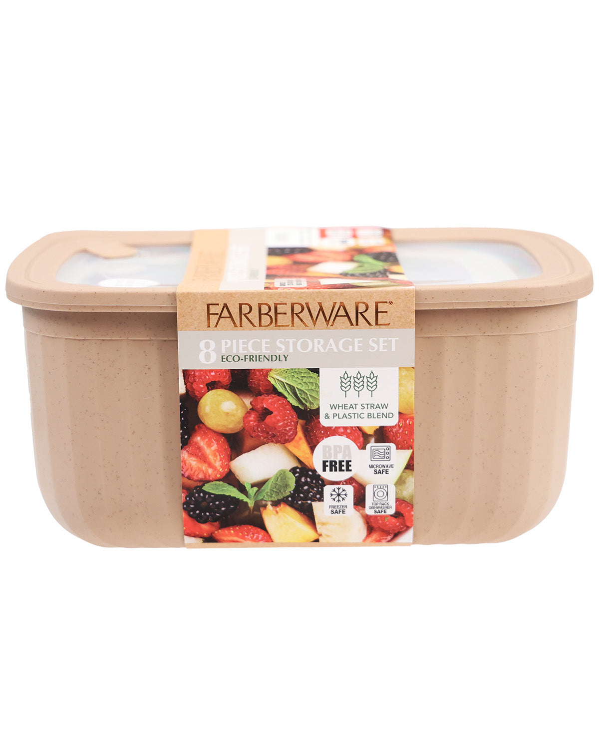 8 Piece Wheat Straw Rectangle Storage Set Muted Plums