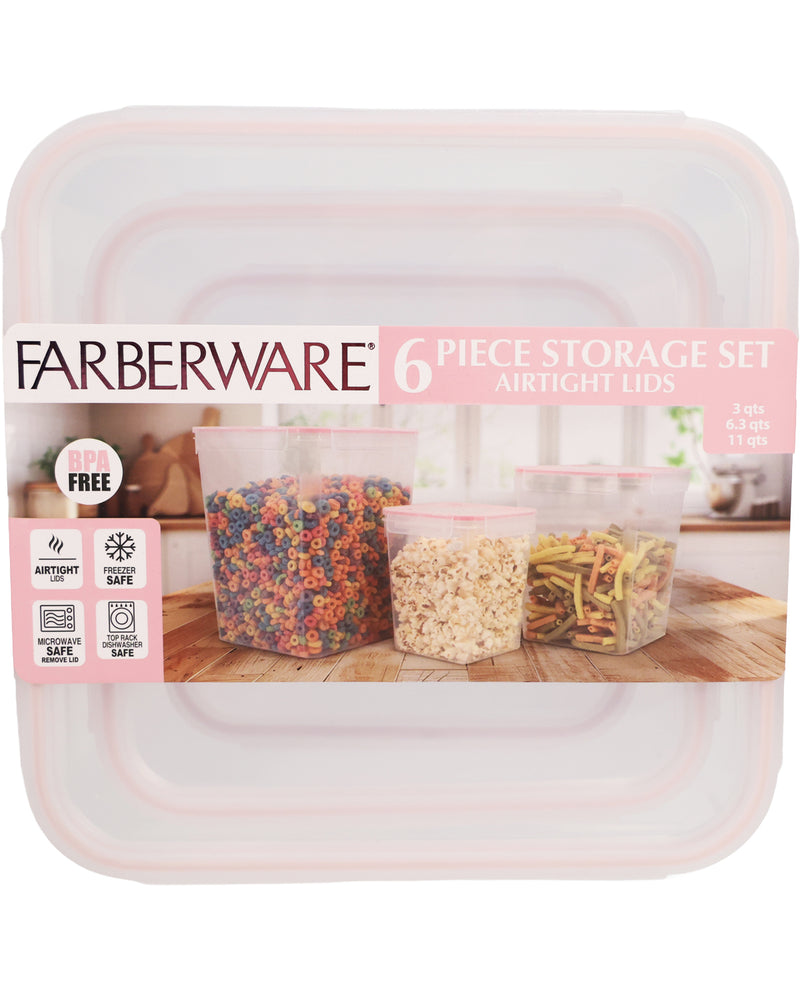 Set Of 3 Deep Square Containers Blush Liner