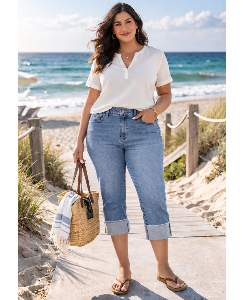 D Jeans 18" Wide Cuff Capri