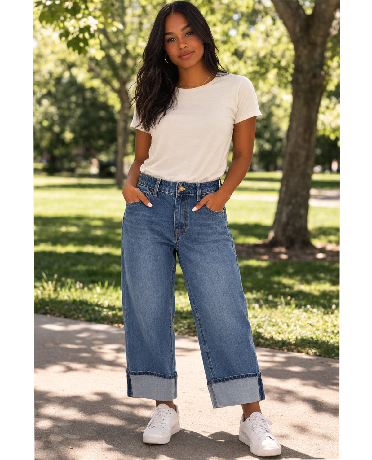 D Jeans Plus 25" Wide Cuff Straight Jeans Medium Weston