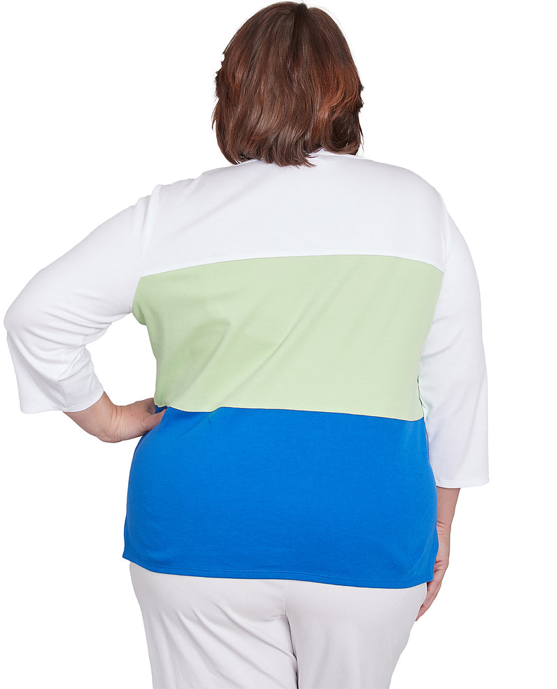 Alfred Dunner Parrot Cay Knit Top Cobalt Multi