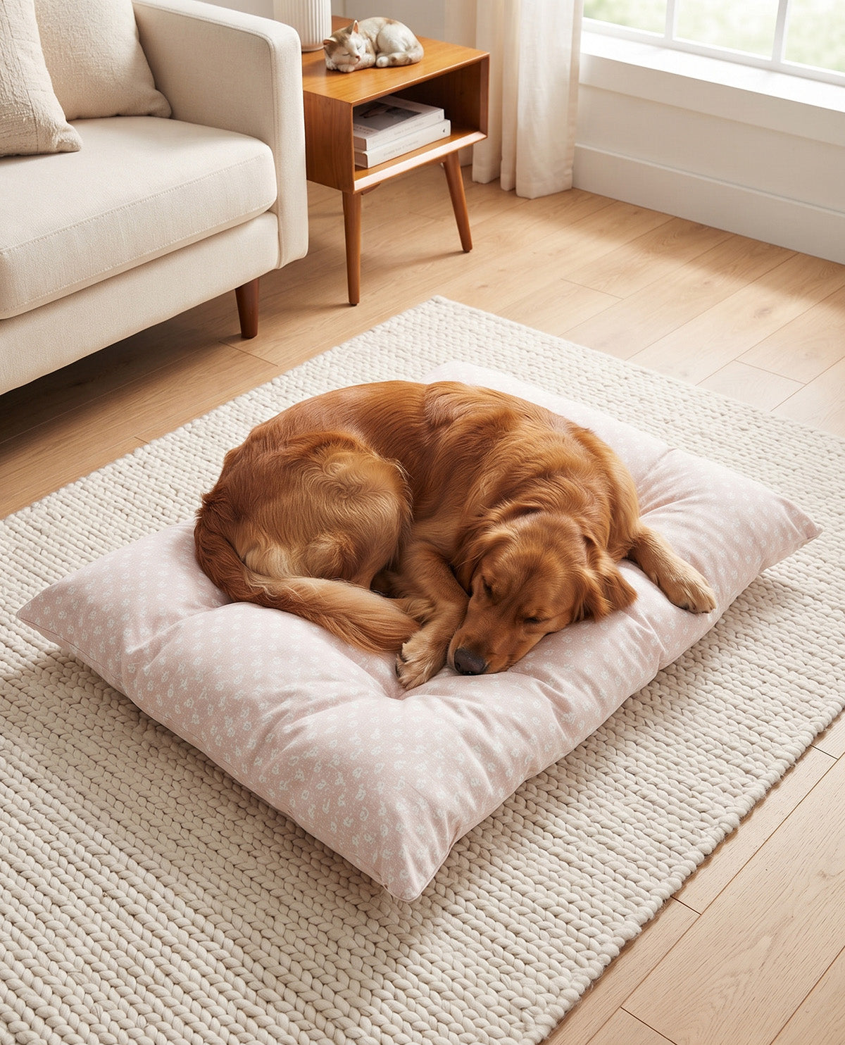 Block Floral Pink 30x40 Pet Bed