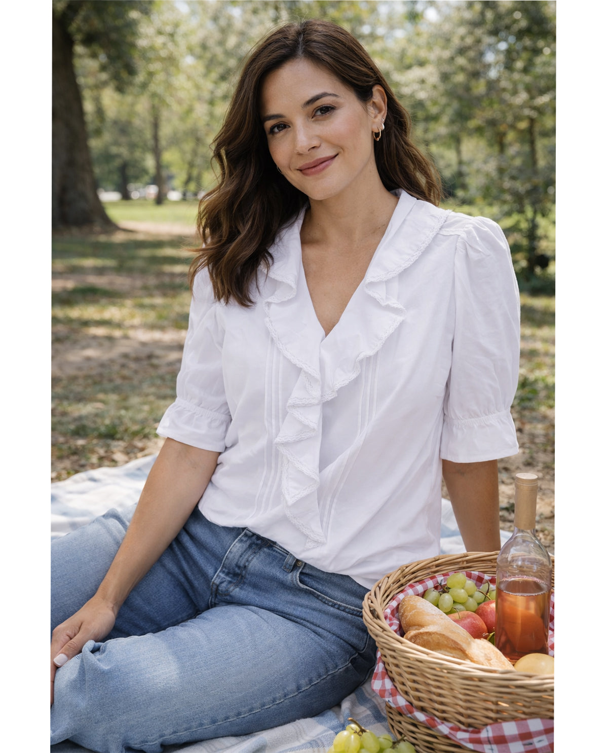 Zac & Rachel Voile Top Bright White
