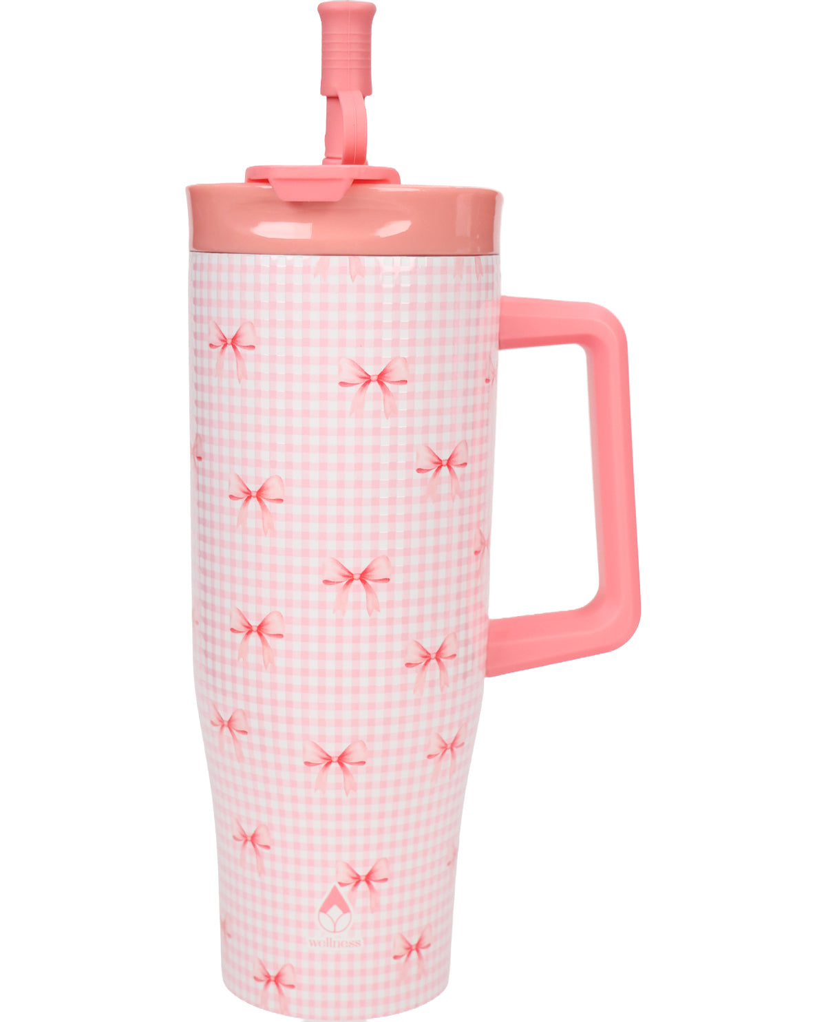 40 Ounce Bubblegum Bows Insulated Tumbler with Handle