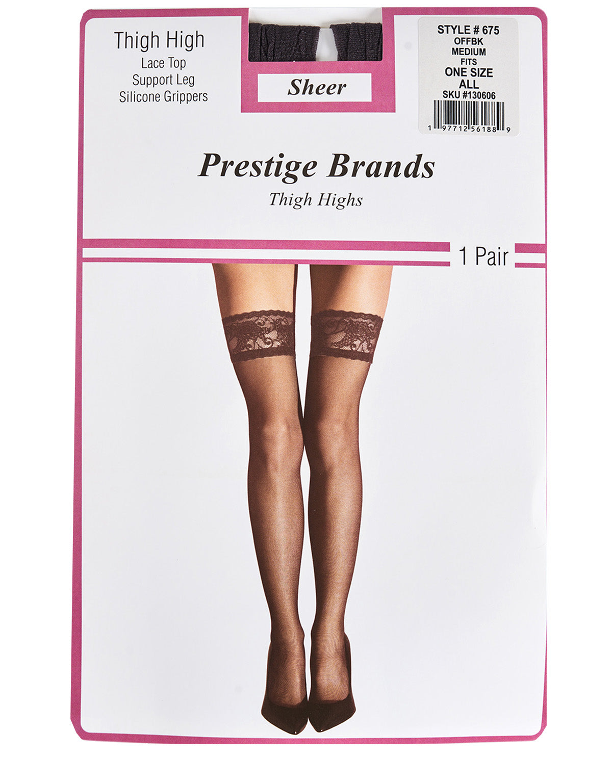 Prestige Brands Medium Off Black Thigh Highs