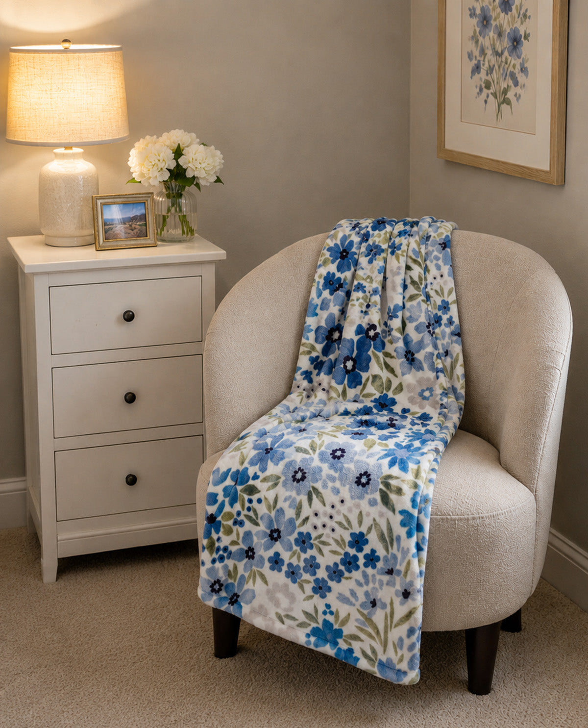 Spring Floral 50x70" Plush Throw