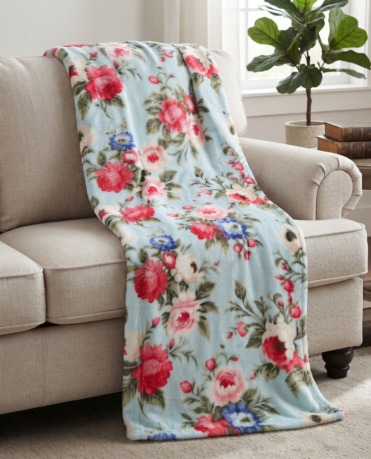 Garden Floral 50x70" Plush Throw