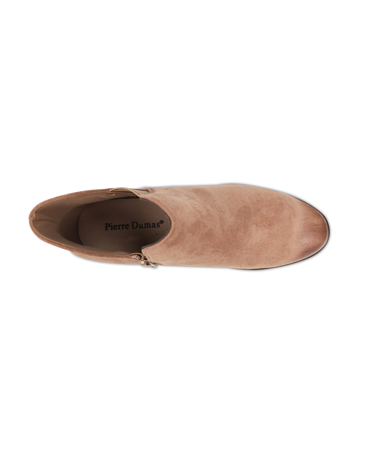 Taupe ankle boot on a white background