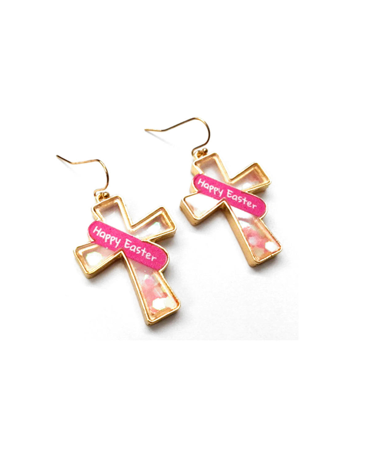 Happy Easter Cross Earrings