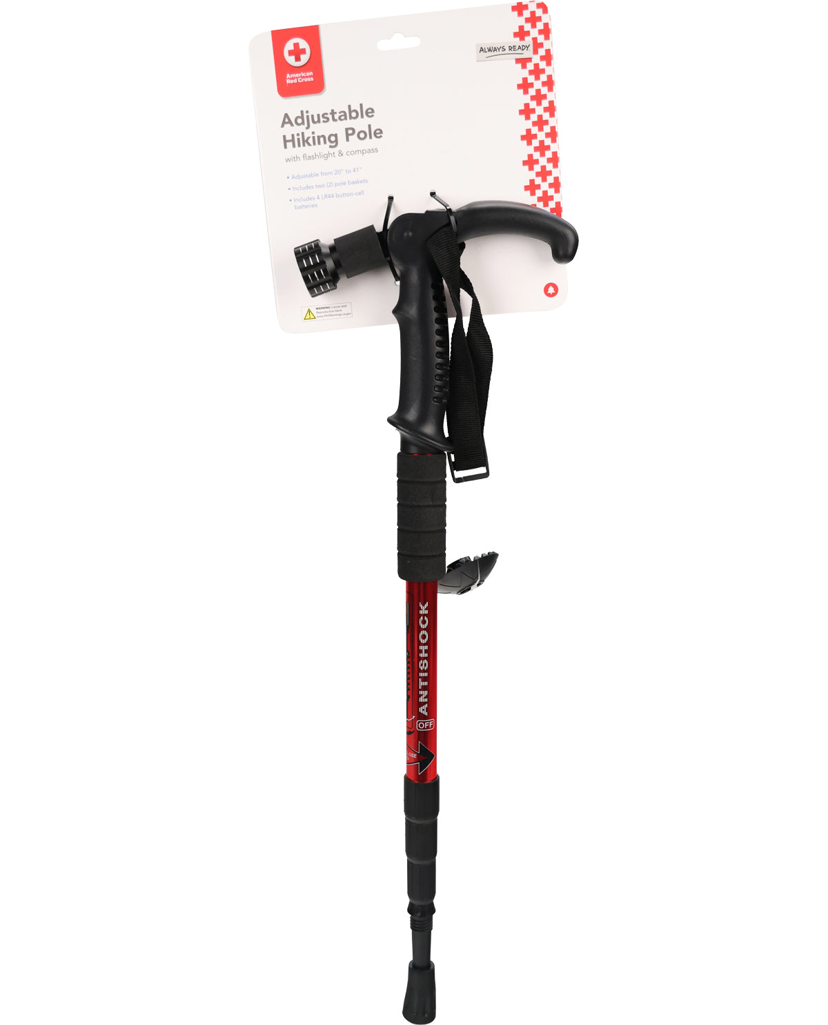 Adjustable Hiking Pole With Flashlight And Compass