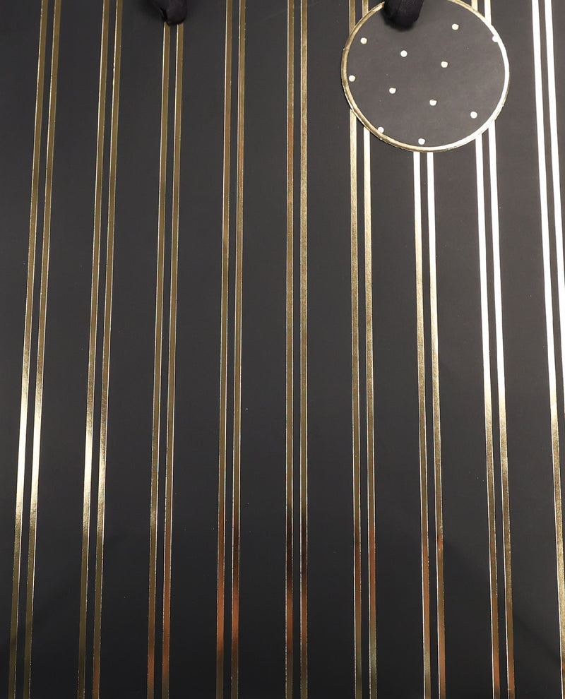 Gift Bags - Pink/Black Bows & Gold Stripes