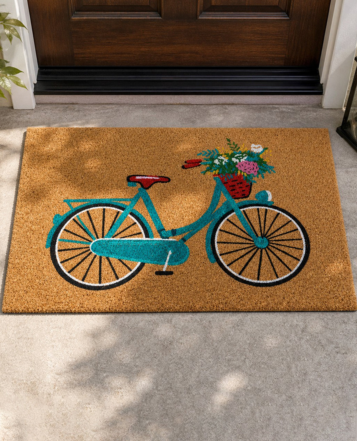 Bike Flowers Coir Mat 18x30