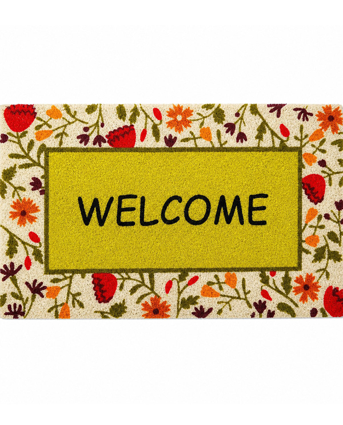 Welcome Summer Flowers Coir Mat 18x30