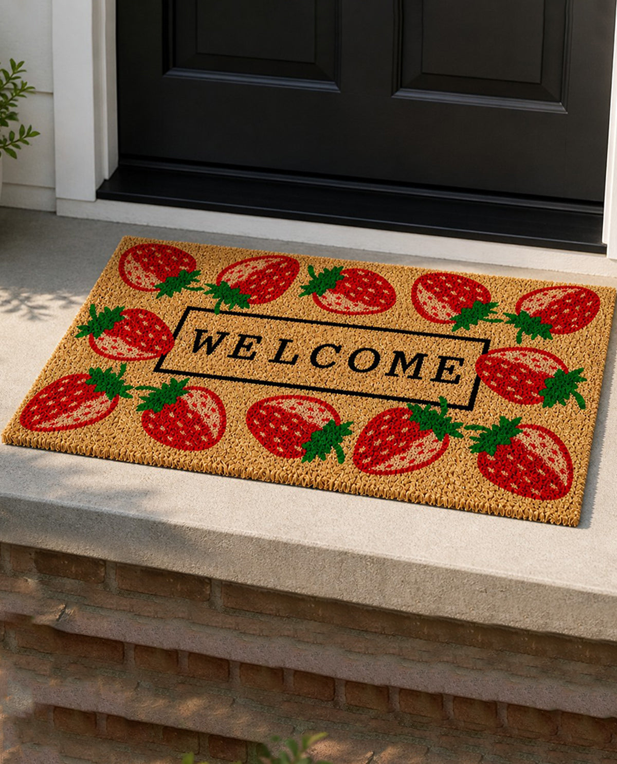 Welcome Strawberry Coir Mat 18x30