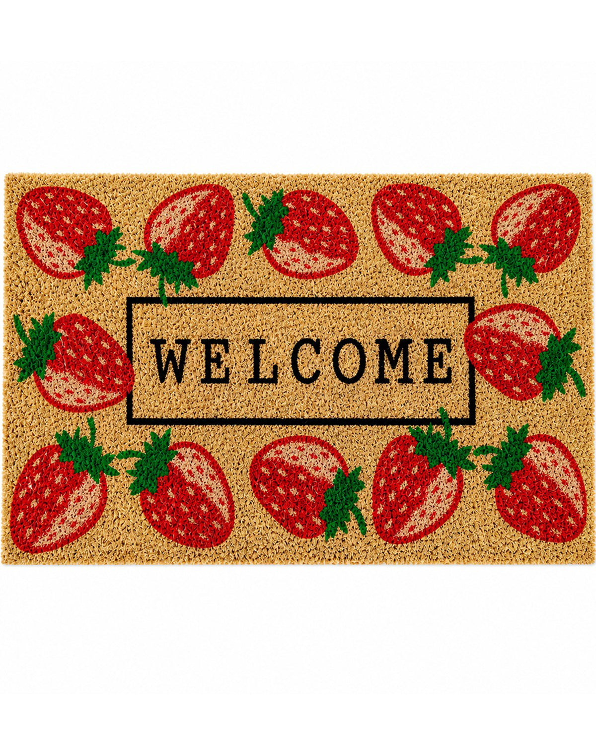 Welcome Strawberry Coir Mat 18x30