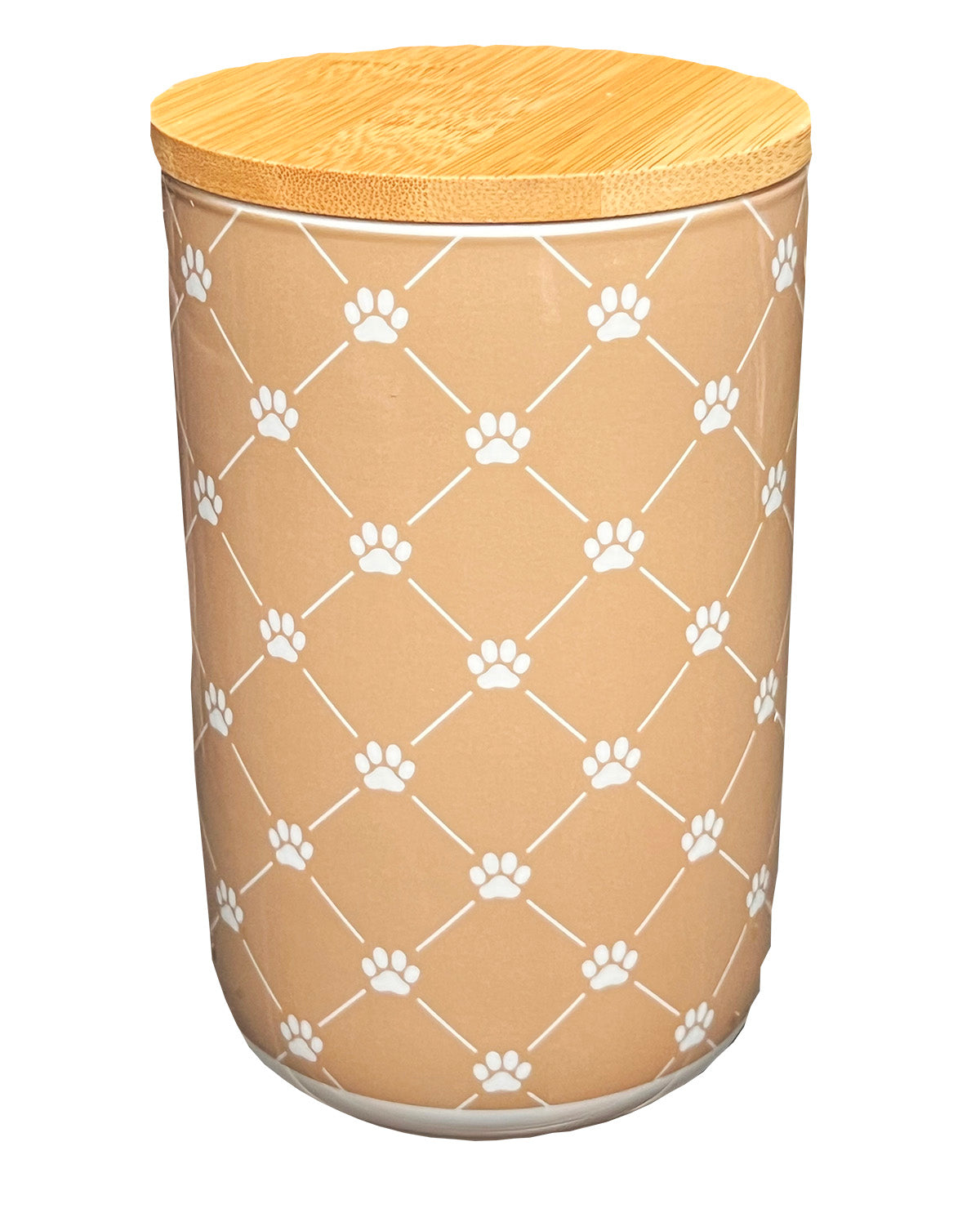 Ceramic Treat Canister - Taupe Paws