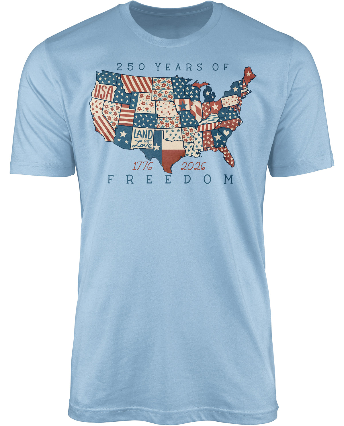 Missy Quilted America Short Sleeve Screen Tee