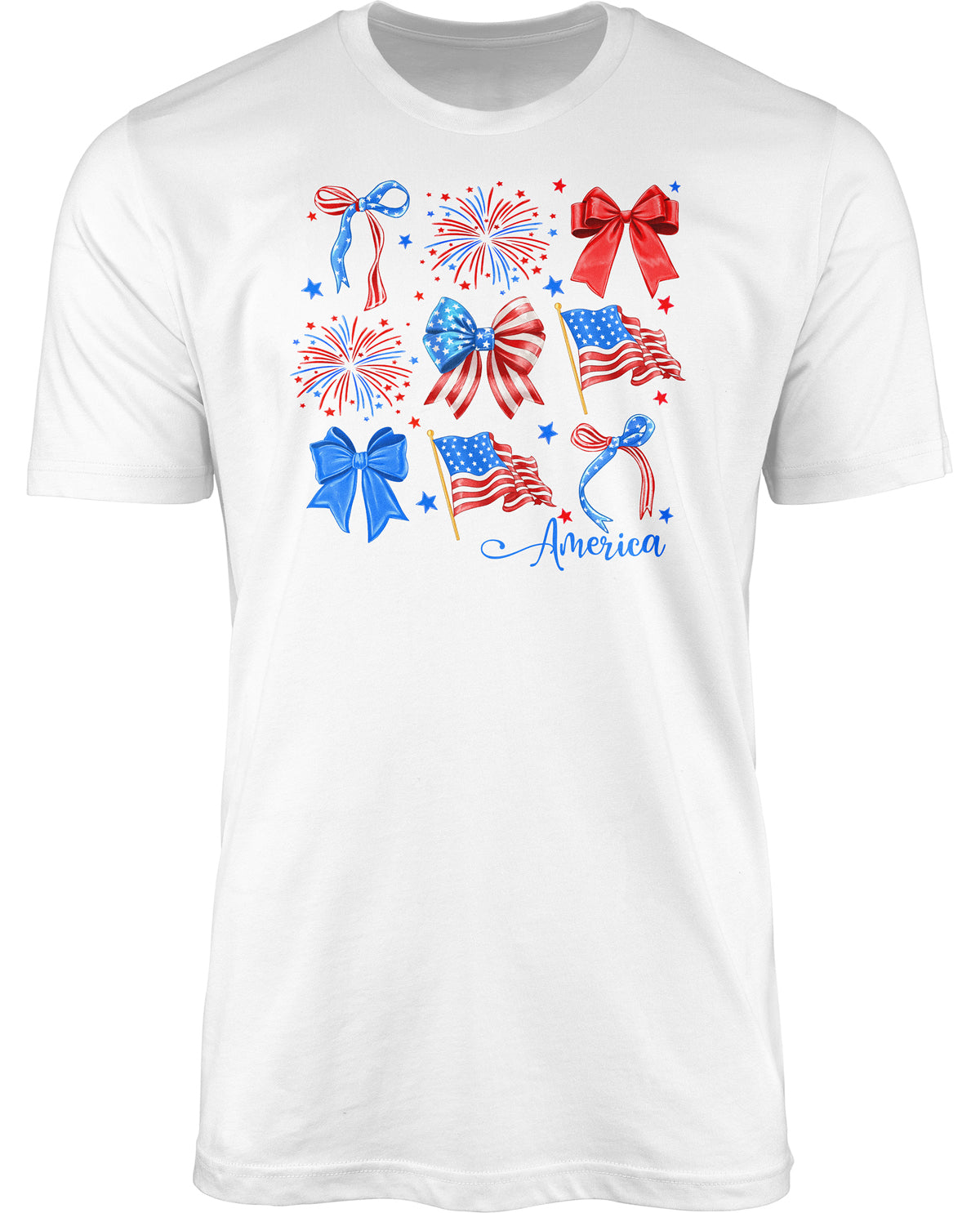 Missy Bows and Fireworks Short Sleeve Screen Tee