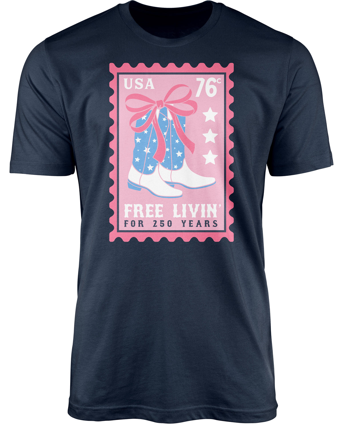 76 Cent Boots Short Sleeve Screen Tee Navy