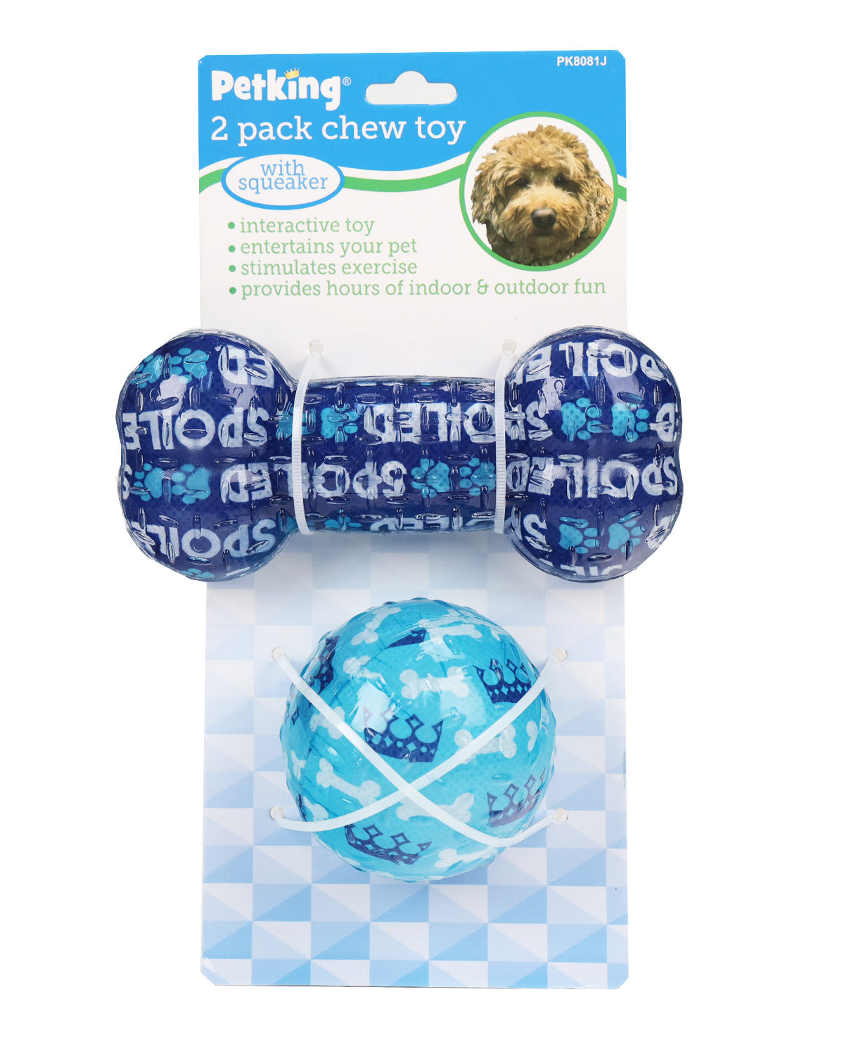 2pk Dog Chew Toy With Squeaker