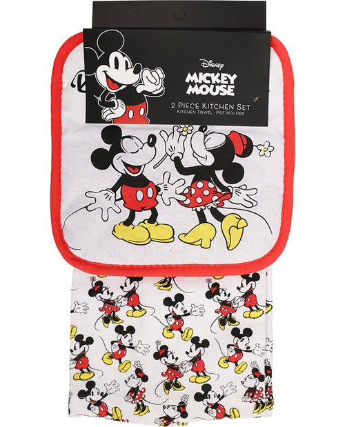 Mickey Mouse kitchen towel and pot holder set with packaging