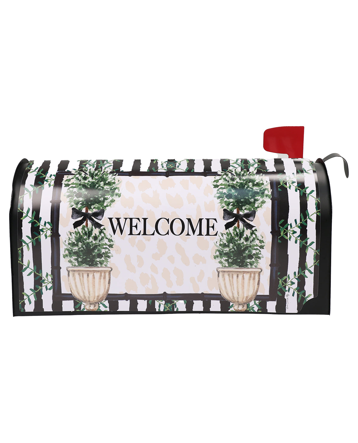 Welcome Double Topiary Mailbox Cover