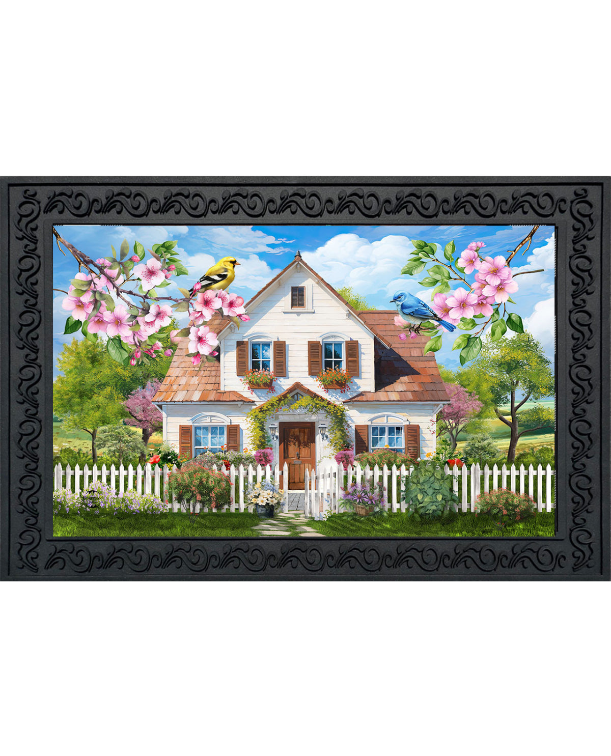 Church In Spring Doormat