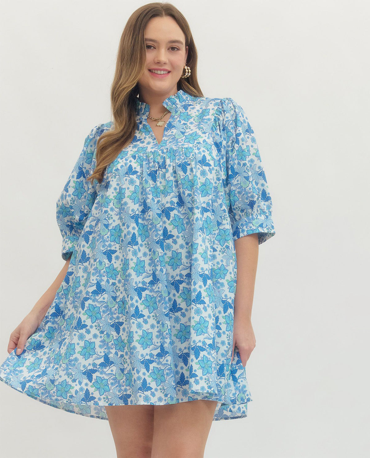 Entro Plus Print Babydoll Dress