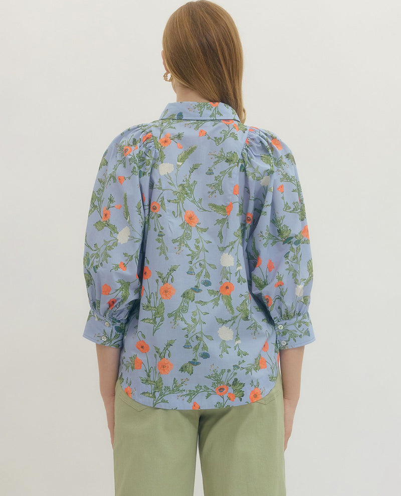 Entro 3/4 Sleeve Print Top
