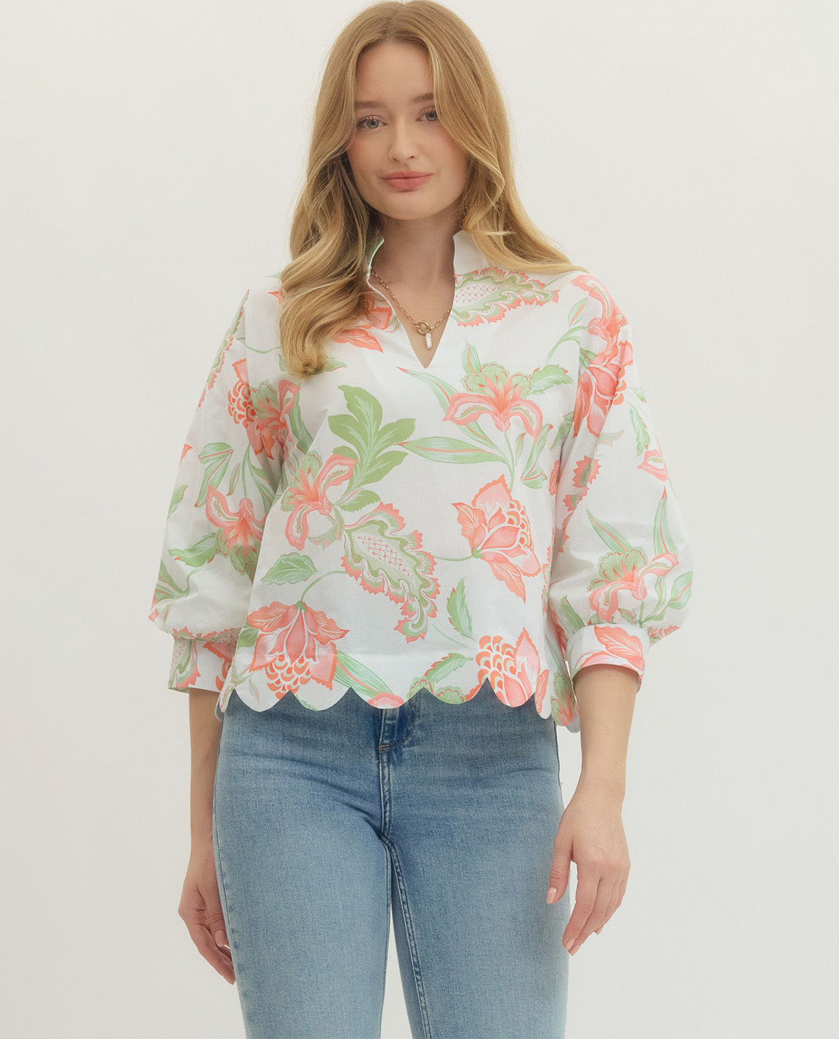 Entro 3/4 sleeve Print Top