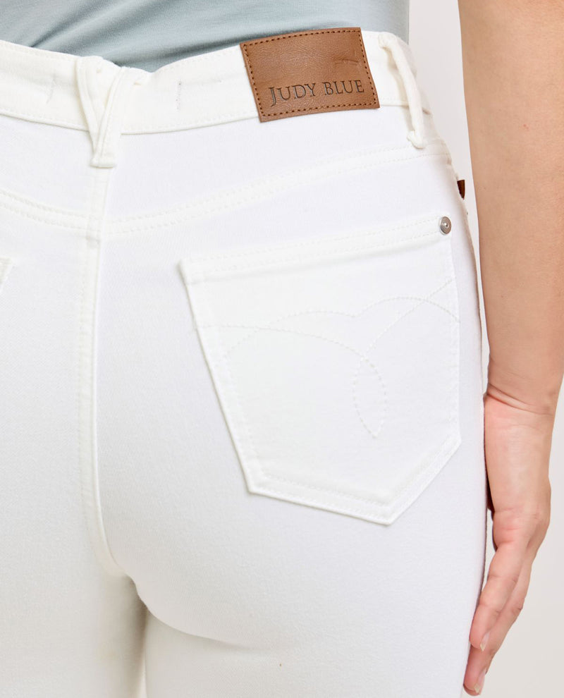 Judy Blue White Denim High Waist Slim Straight
